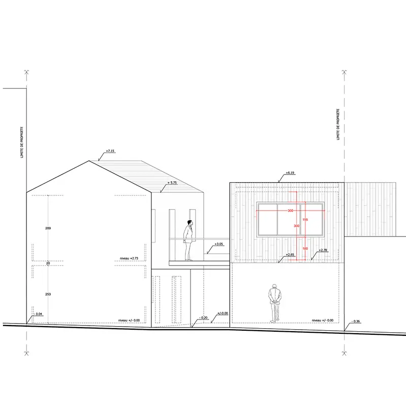 Façade sur rue du projet