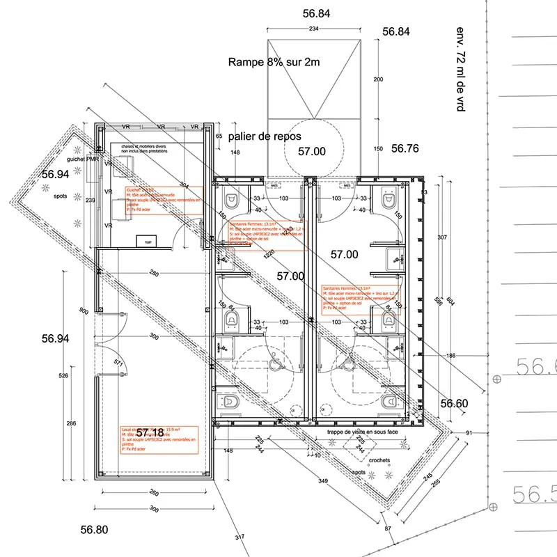 Plan bâtiment de l'entrée