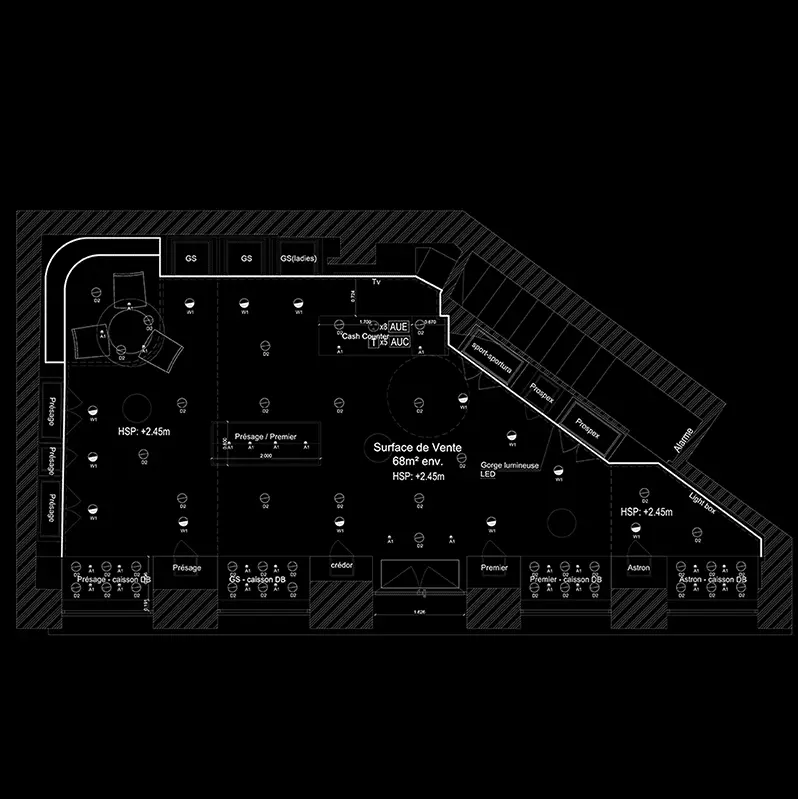 Plan d'aménagement de la boutique